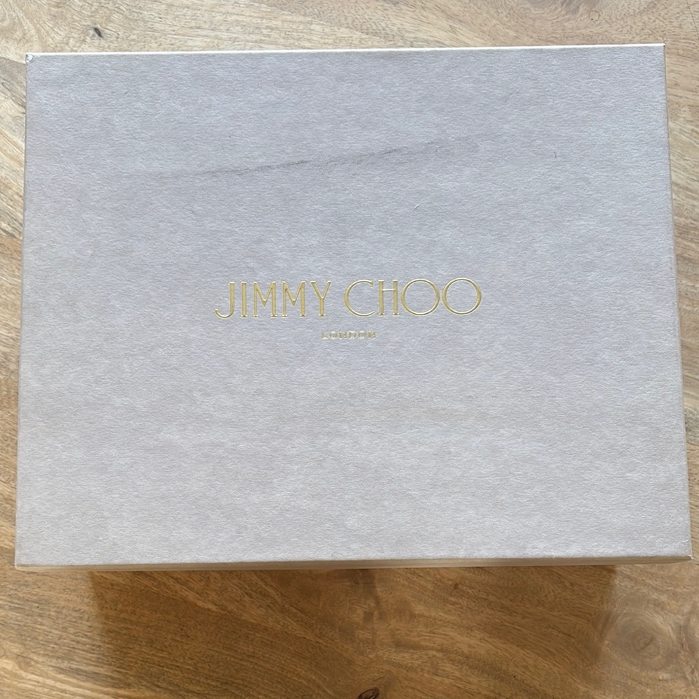 Jimmy Choo Light Gray Box with Gold Logo